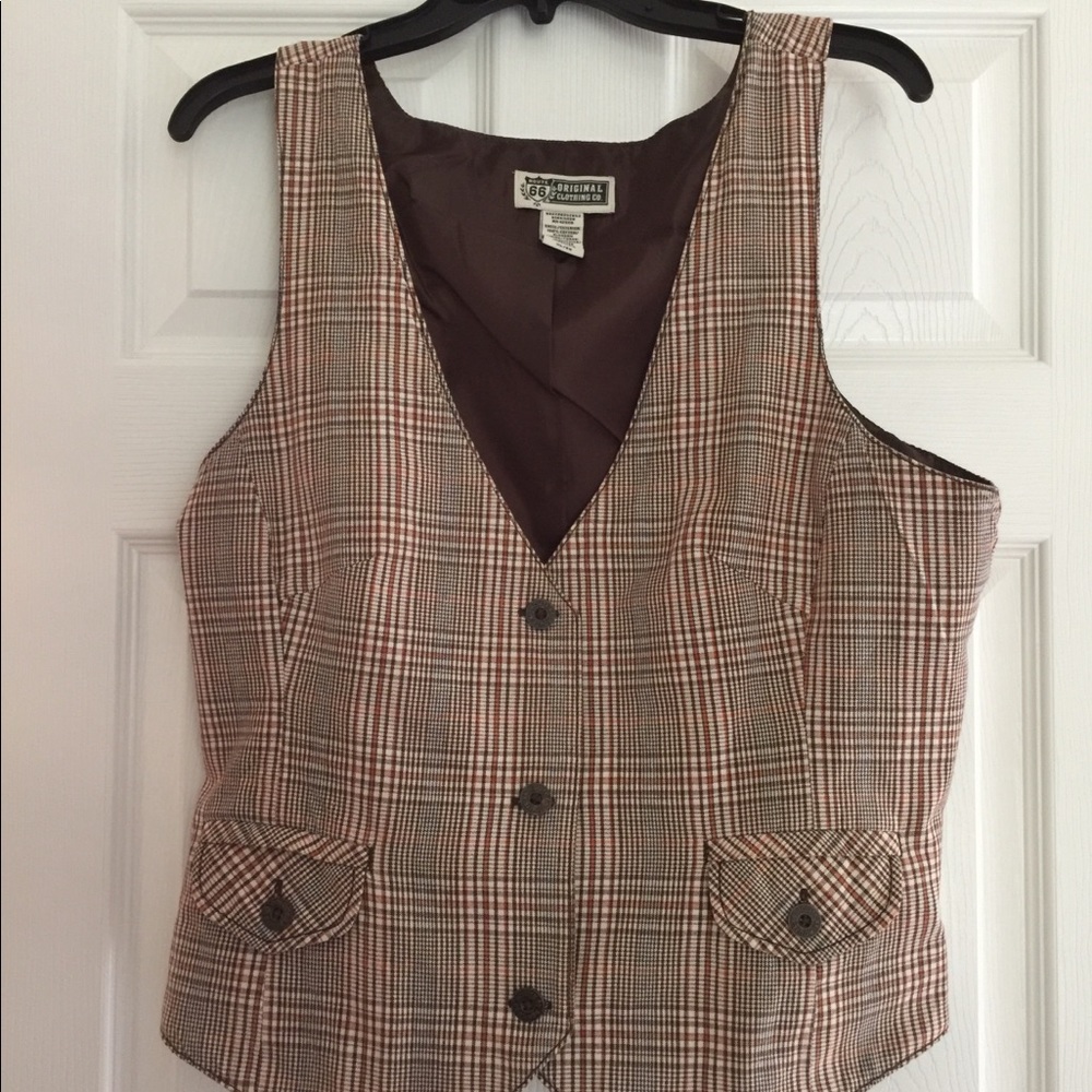 Plaid lined vest